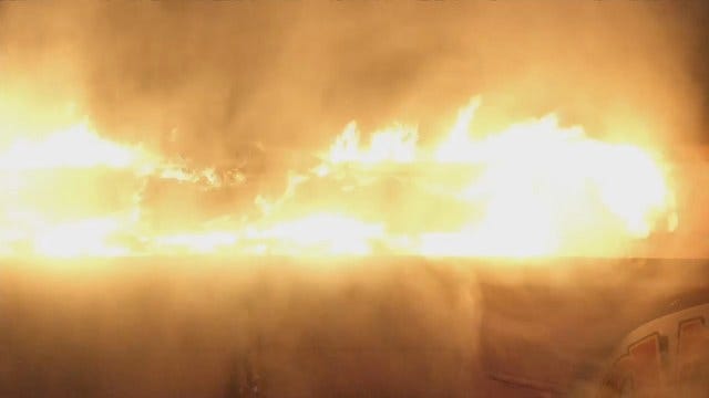 Fire Destroys Bar At Tulsa Strip Mall