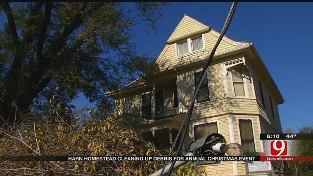 Harn Homestead Cleaning Up Debris For Annual Christmas Event