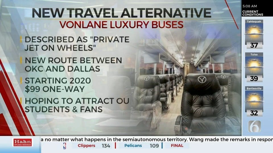 New Luxury Bus To Offer Service Between OKC And Dallas
