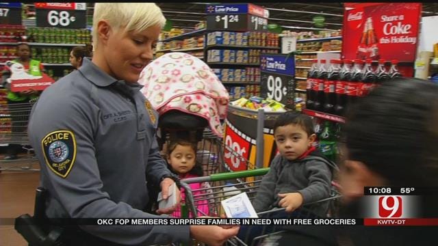 OKC FOP Officers Surprise Families By Buying Their Groceries