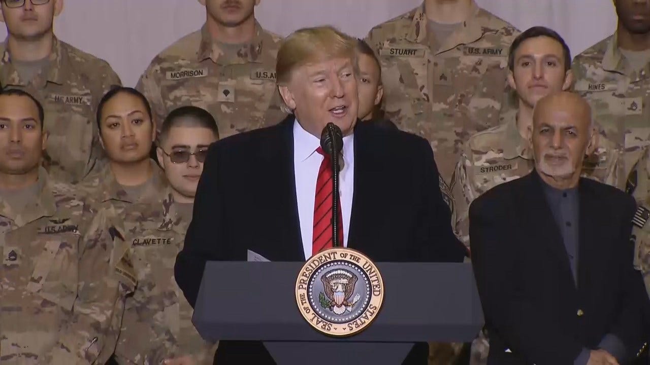 President Trump In Afghanistan For Surprise Thanksgiving Visit To US Troops