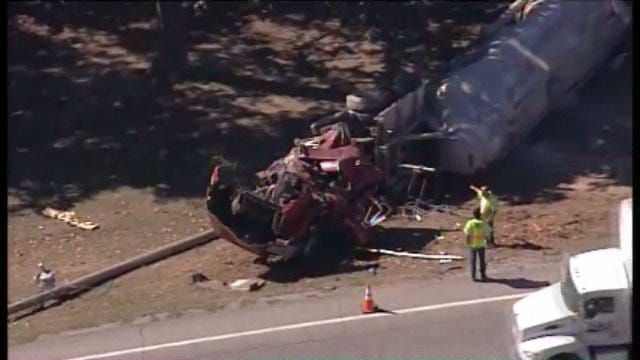 SkyNews6: Semi Wrecks Near Oologah Lake Dam On State Highway 88