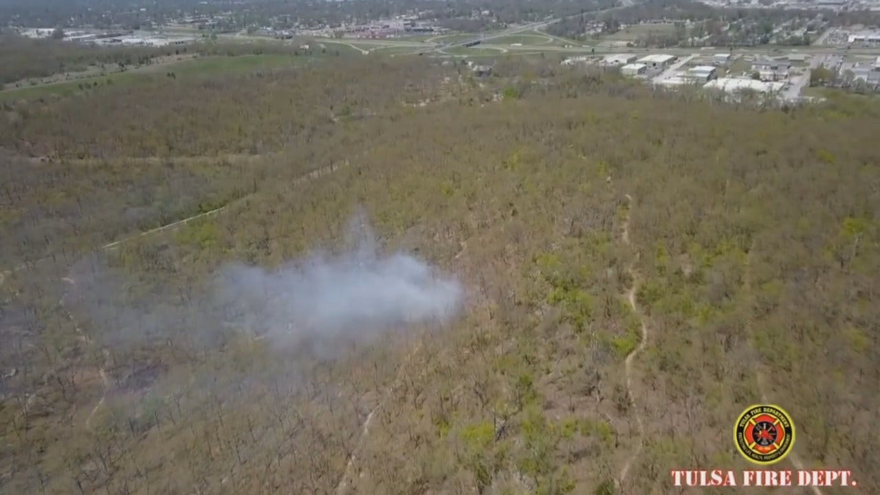 WEB EXTRA: Tulsa Fire Department Drone Video Of Turkey Mountain Fire