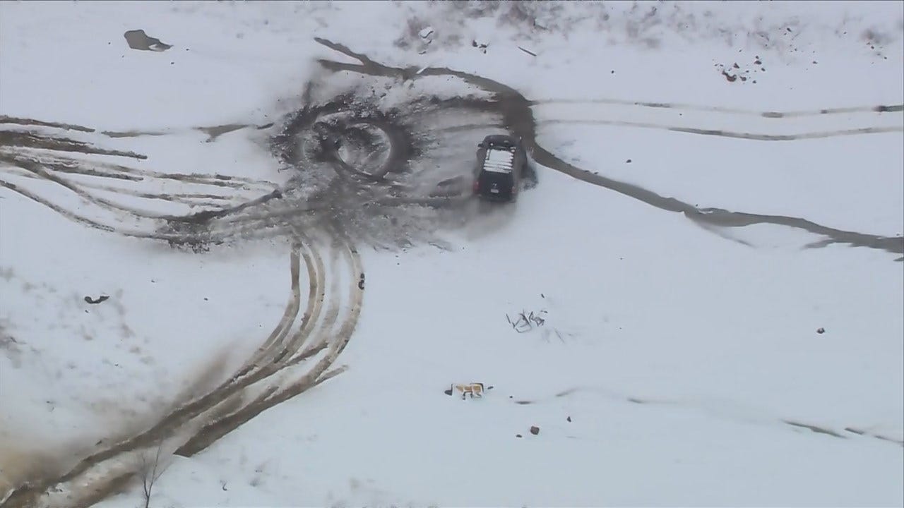WATCH: Driver Having Some Fun In The Oklahoma Snow