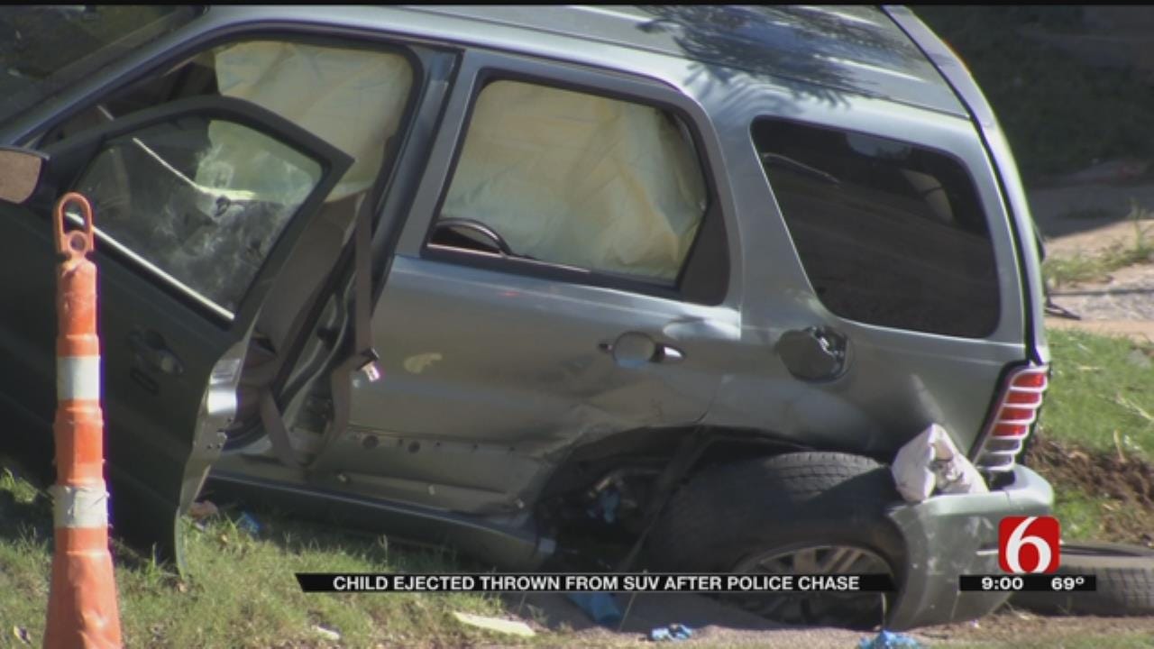 Tulsa Child Ejected From Car After Police Chase Ends In Crash