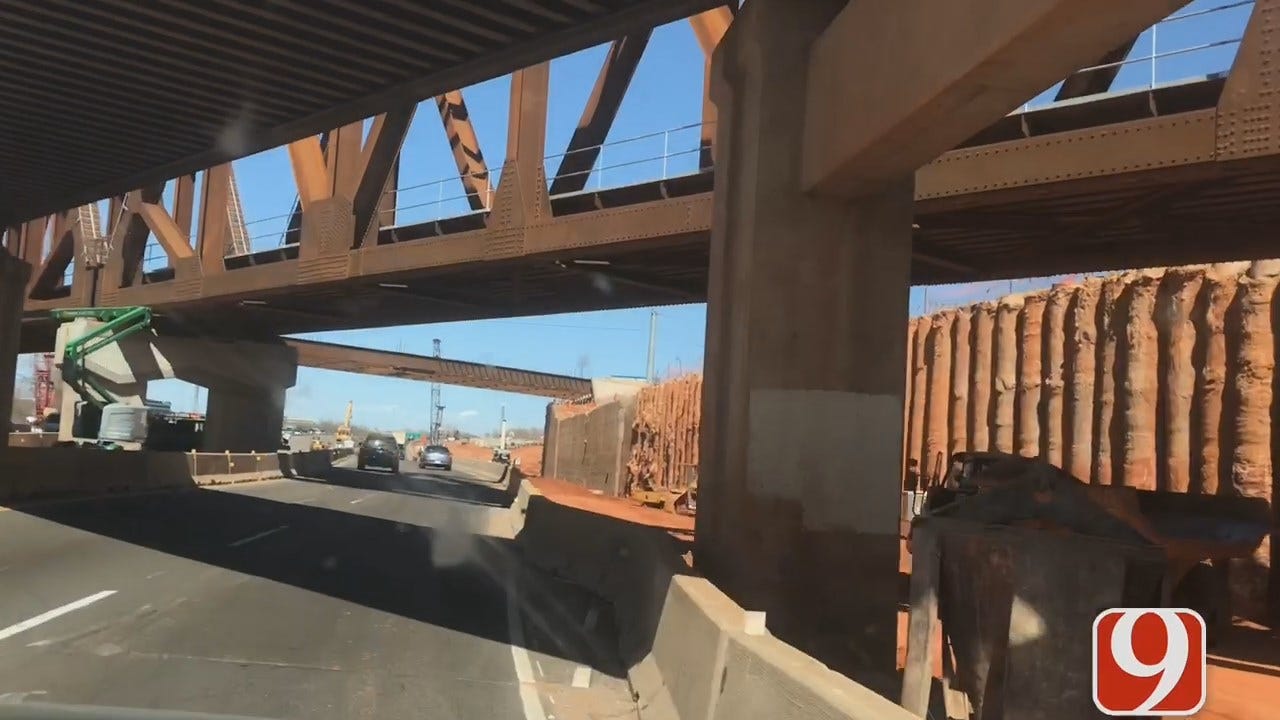 WEB EXTRA: News 9's Caleigh Bourgeois On I-235 Truss Construction