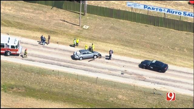 WEB EXTRA: SkyNews9 Flies Over Rollover Crash On NB I-34 In Norman
