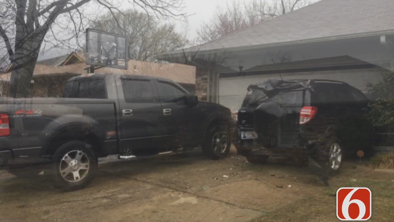 Amy Slanchik Reports Car Crash Damages Two Vehicles At Tulsa County Deputy's Home