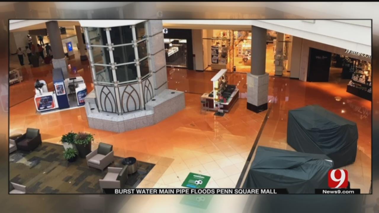 Flooding Surges Onto Bottom Floor Of Penn Square Mall