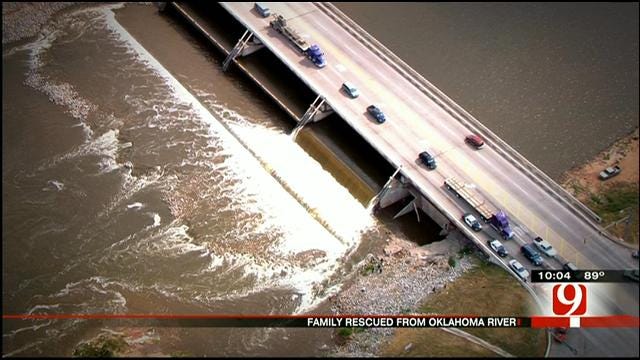 Family Rescued After Being Stranded In Oklahoma River In OKC