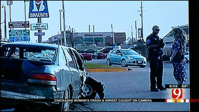 Chickasha Woman's Crash, Arrest Caught On Camera
