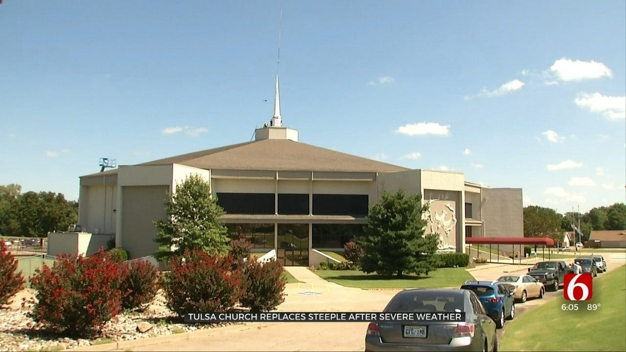Tulsa Church Finally Replaces Steeple After Spring Tornado