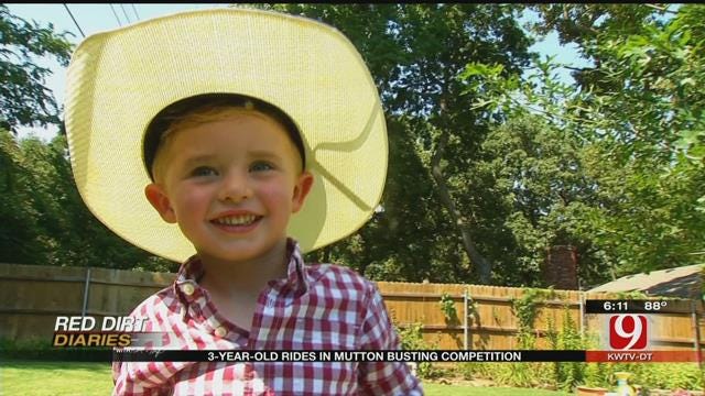 Red Dirt Diaries: 3-Year-Old Rides In Mutton Busting Competition
