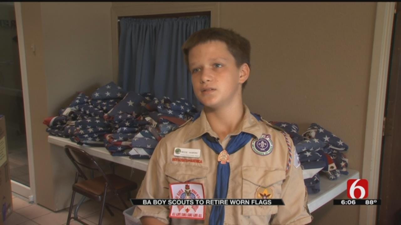 Broken Arrow Boy Scouts Collecting Flags Needing To Be Retired