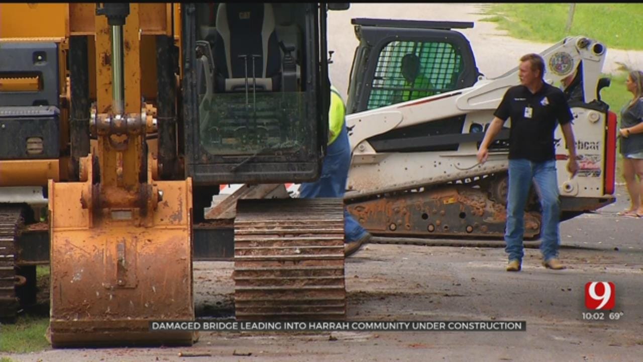 City Of Harrah Working To Repair Damaged Bridge
