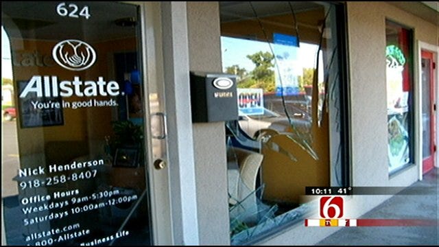 Insurance Agent Covered After Deer Smashes Through Office