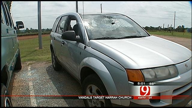 Cars Vandalized At Harrah Church Parking Lot