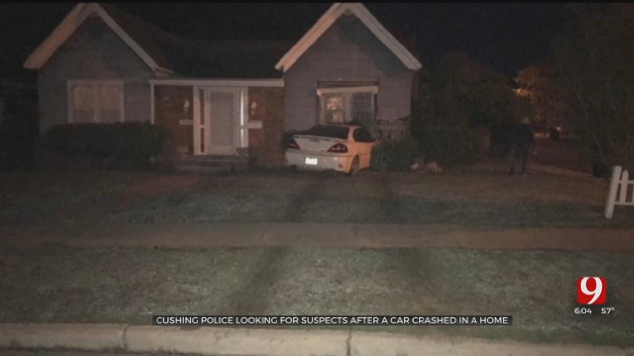 Car Driven Into Cushing Home, Police Searching For Two Suspects