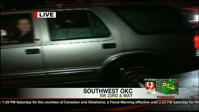 Floodwaters Stymie Drivers In Downtown OKC