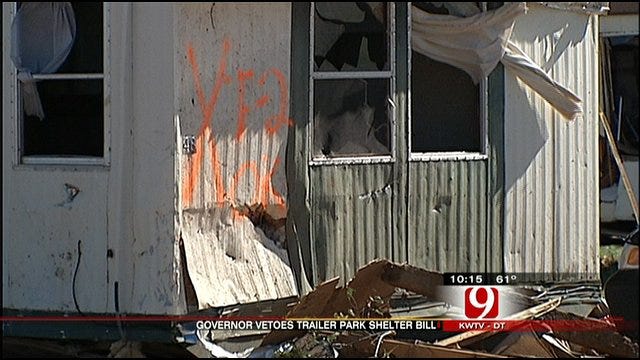 Fallin Vetoes Bill Aimed At Protecting Mobile Home Residents During Tornadoes
