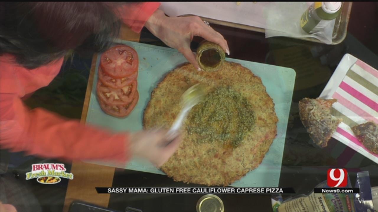 Gluten Free Cauliflower Caprese Pizza