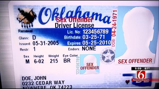 Oklahoma Requires Aggravated Sex Offenders To Have It Printed On License