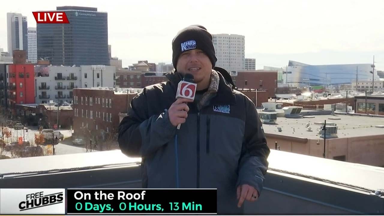 'Free Chubbs': 106.9 KHITS Personality Atop News On 6 Building To Raise Money For Food Bank