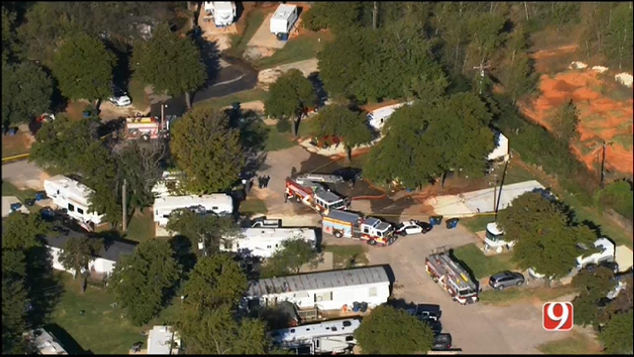 WEB EXTRA: SkyNews 9 Flies Over Scene Of Deadly MWC Mobile Home Fire