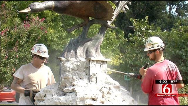 Crews Work To Move, Preserve Statues Before Gathering Place Groundbreaking