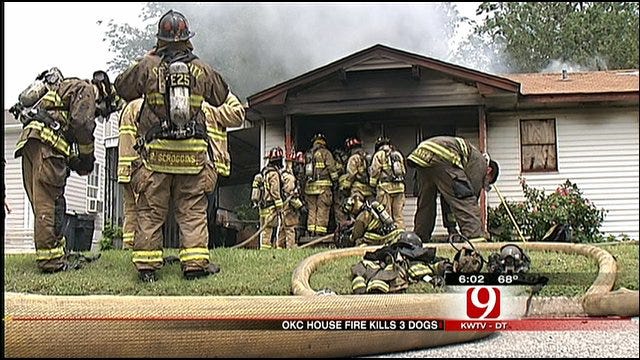 Two Injured, Three Family Dogs Killed In Southwest OKC House Fire