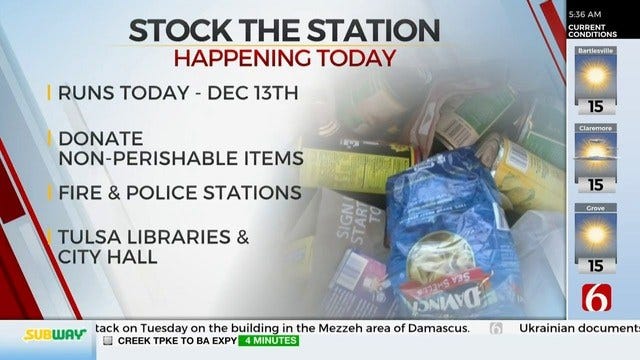 Stock The Station Food Drive Starts Tuesday