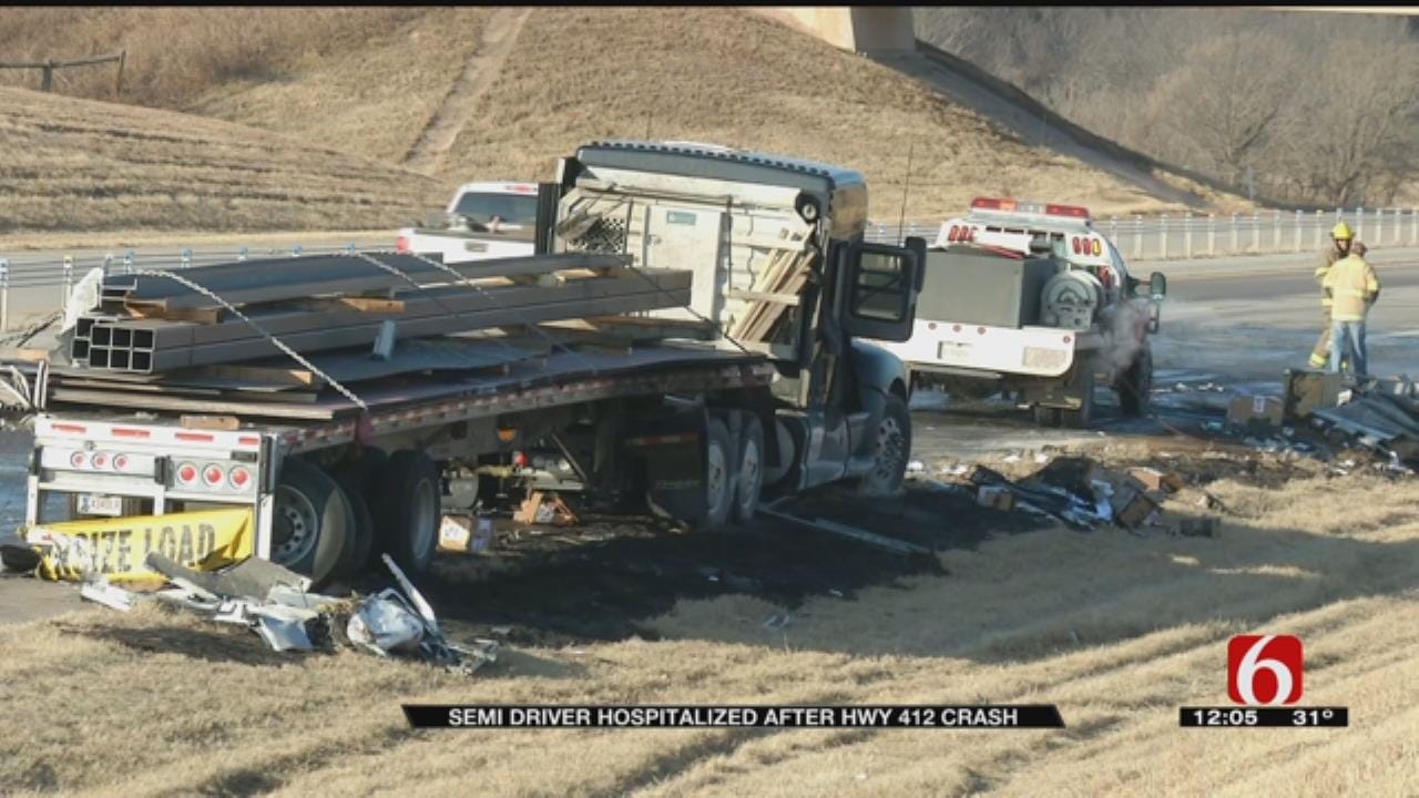 FedEx Driver Pulled From Burning Semi In Pawnee County Wreck