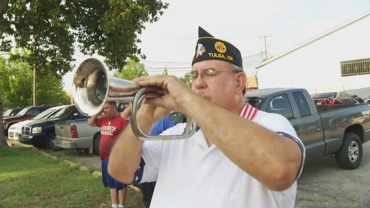 WEB EXTRA: Tulsa American Legion Post Hold Flag Retirement Ceremony