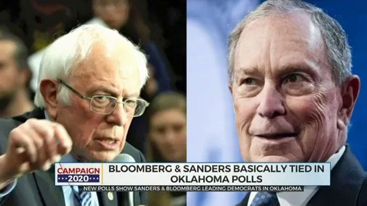Poll: Sanders, Bloomberg Ties In Okla. Ahead Of Nevada Debate