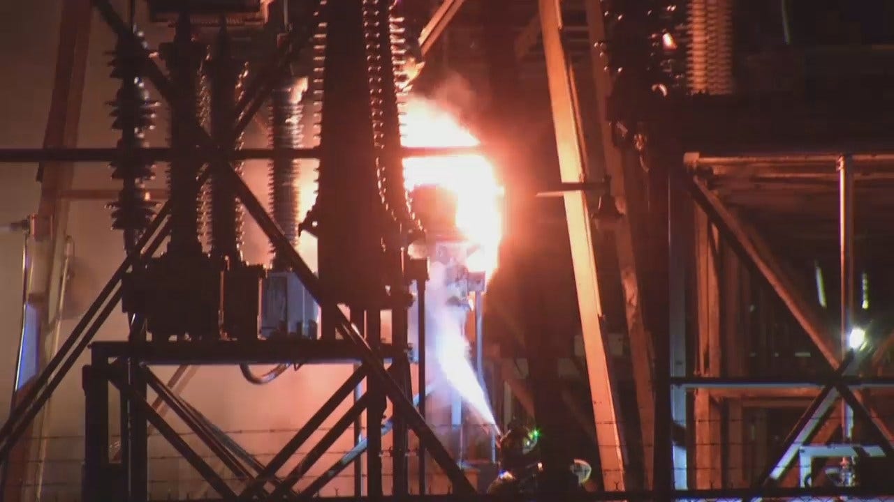 WEB EXTRA: Video Of Oologah Electric Transformer Fire