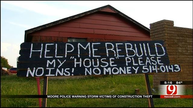 Construction Thefts Increase In Moore As Tornado Victims Rebuild