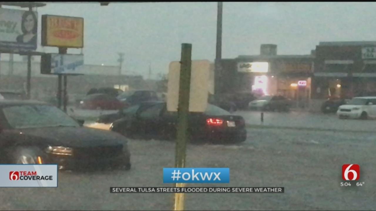 Several Tulsa Street Flooded During Severe Weather