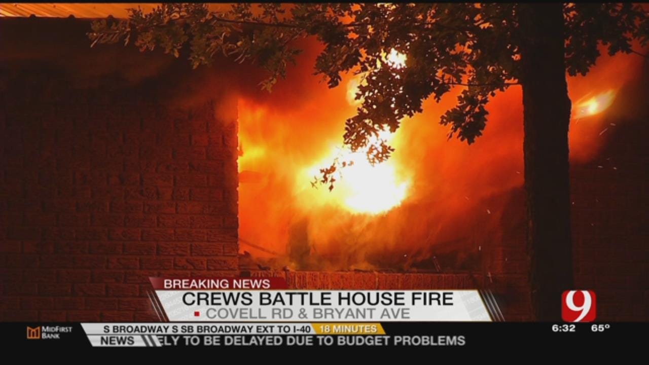 Edmond Crews Battle Large House Fire