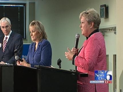 WEB EXTRA: Askins, Fallin Discuss State Questions