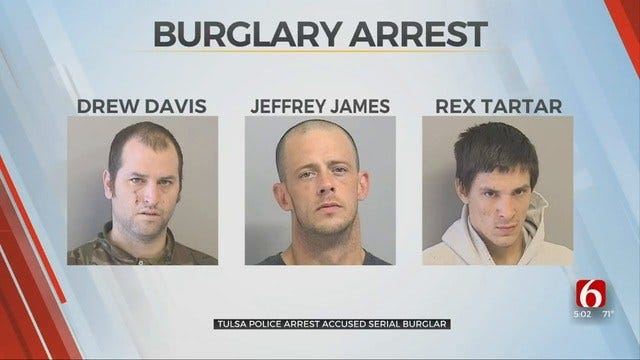 Tulsa Police Say City Is Safer With 3 Serial Burglars Behind Bars