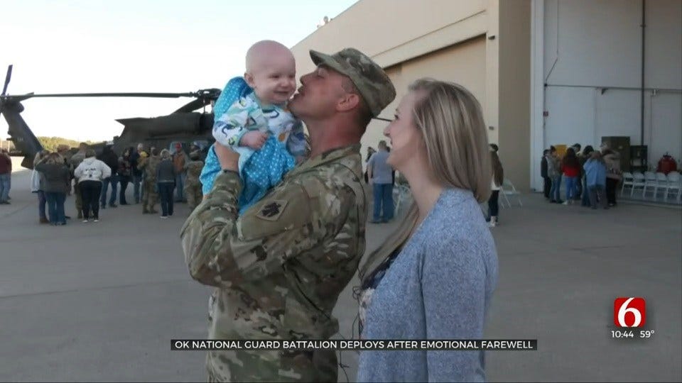 Sendoff Ceremony Held For Oklahoma National Guard Soldiers Deploying To Iraq, Kuwait