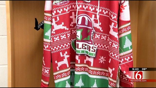 Tulsa Oilers' Wear Ugly Christmas Sweaters