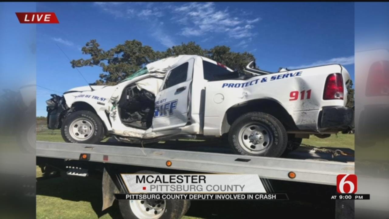 Pittsburg County Deputy Hydroplanes, Crashes Into Tree