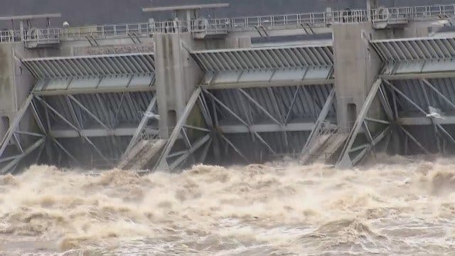 WEB EXTRA: Video Of Water Being Released From Robert S. Kerr Reservoir Dam