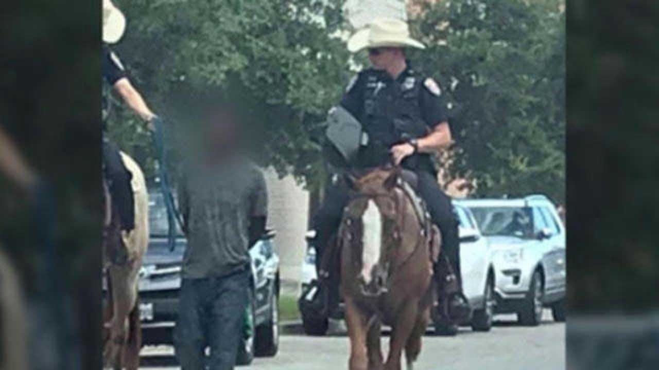 Chief Apologizes After Horseback Officers Lead Man By Rope