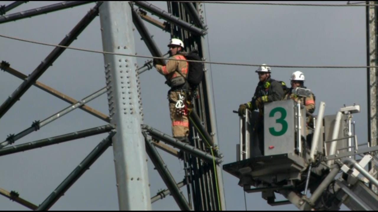 Crews Attempt To Rescue Worker Stuck On D.C. Radio Tower
