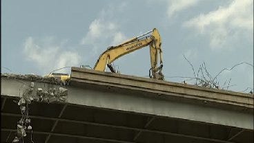 WEB EXTRA: Video Of Crews Working To Demolish The I-244 Arkansas River Bridge