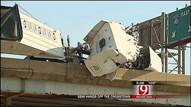Driver Saved From Big Rig That Flipped On I-40 Bridge