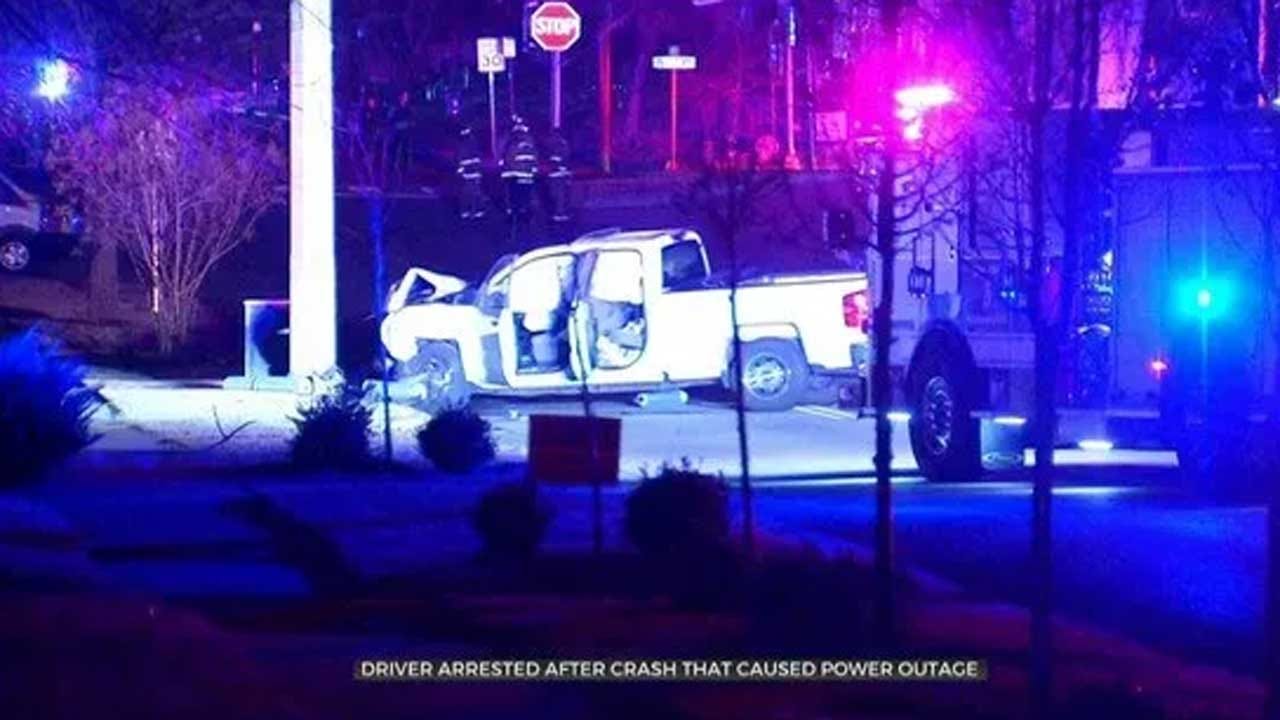Crews Work To Restore Power Near Paseo District After Driver Crashes Into Power Poles