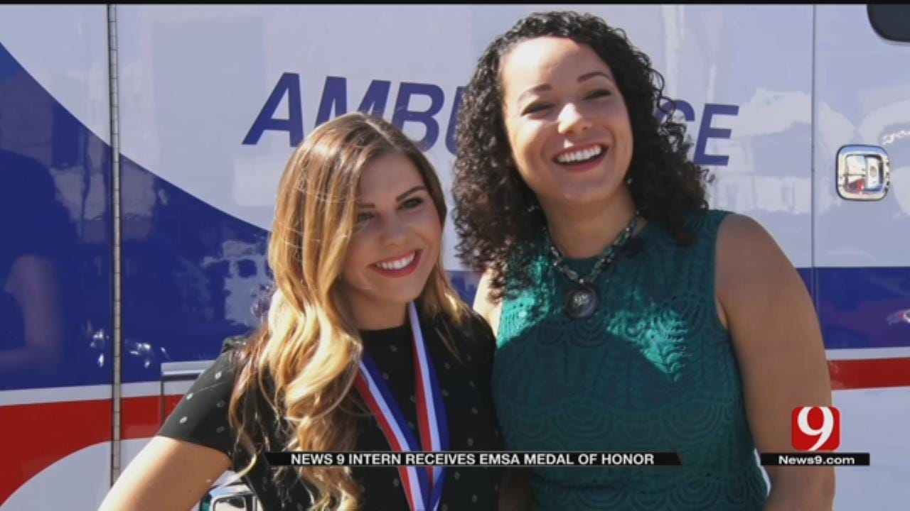 EMSA Gives Medal Of Honor To News 9 Intern For Saving Child's Life